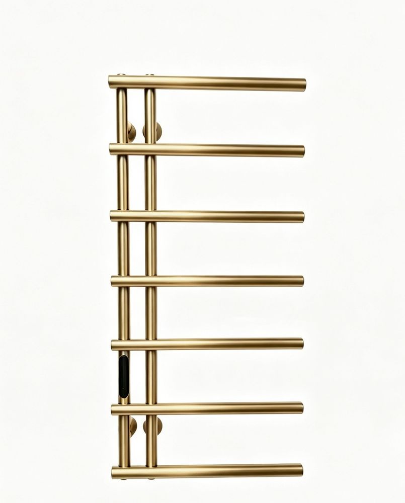Полотенцесушитель электрический REIN Double Classic 7-Brushed Gold левый 850*400 мм