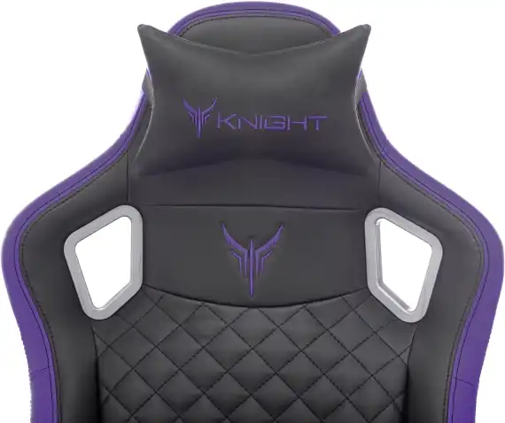 Кресло игровое Knight Outrider черный/фиолетовый ромбик экокожа с подголов. крестов. металл