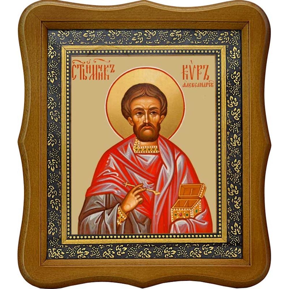 Кир Александрийский, врач безмездный, мученик. Икона на холсте.