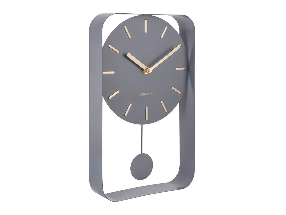 Часы настенные с маятником Karlsson CHARM Present Time Серый / Золотой