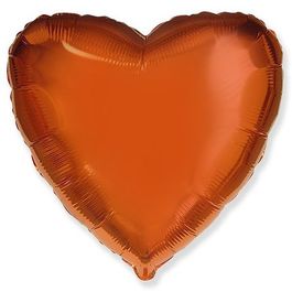 Фольгированный шар Сердце Orange 18"/45см