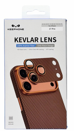 Защитное стекло i-Phone 17 Pro на линзы камеры Keephone Kevlar Lens оранжевый