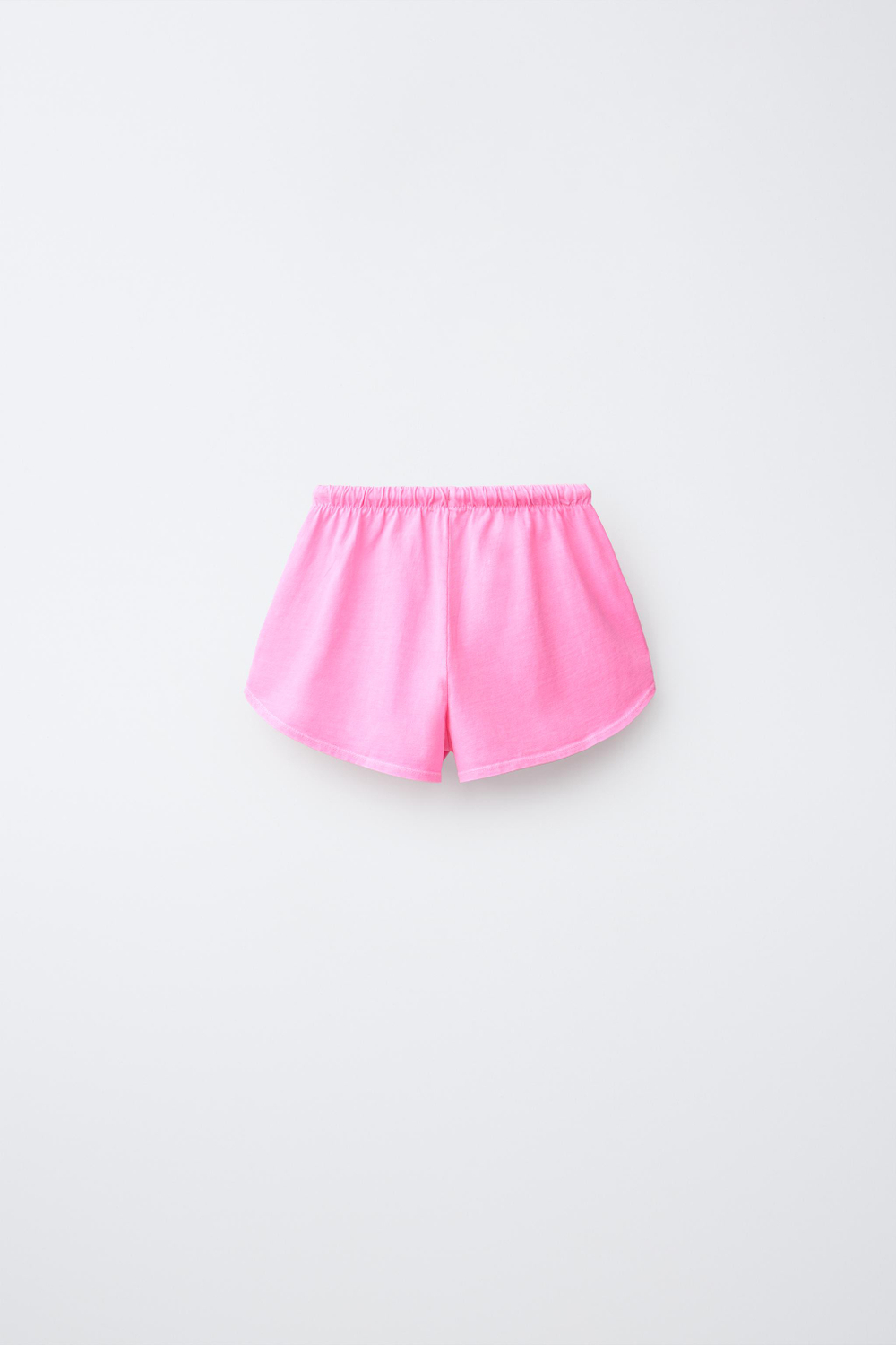 ZARA КОМПЛЕКТ ИЗ ФУТБОЛКИ И ШОРТОВ, НЕОНОВЫЙ РОЗОВЫЙ