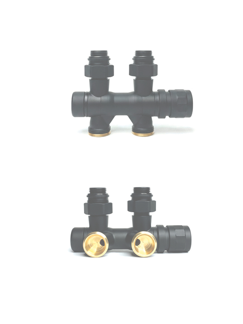 Комплект термостатический универсальный Thermo, 1/2" x 3/4", с термоголовкой, черный