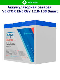 Аккумуляторная батарея VEKTOR ENERGY LFP 12,8-100 Smart (100Ah / 12,8V / 1280Wh / BMS / BT 4.0 / LiFePO4)