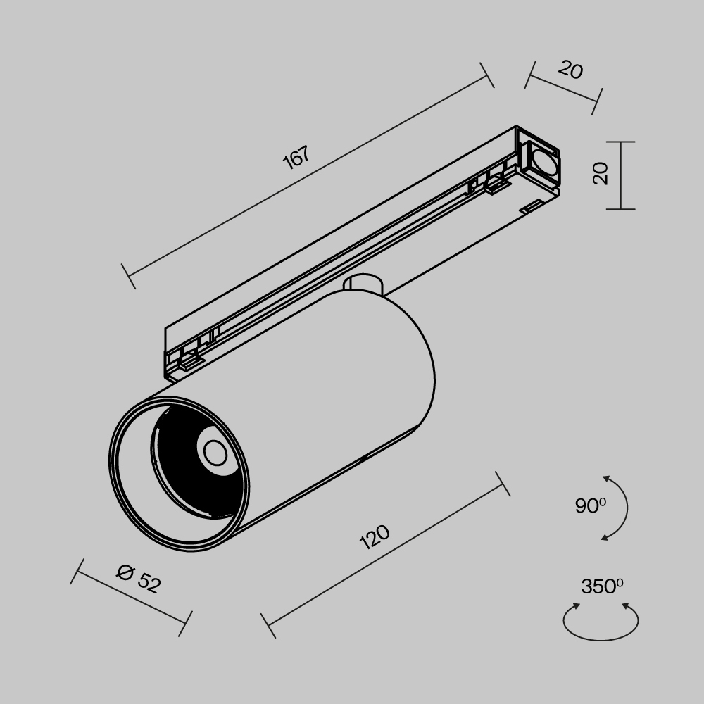 Уличный магнитный трековый светильник Maytoni EXILITY IP Focus Led O-TR02-1-S-15WB4K