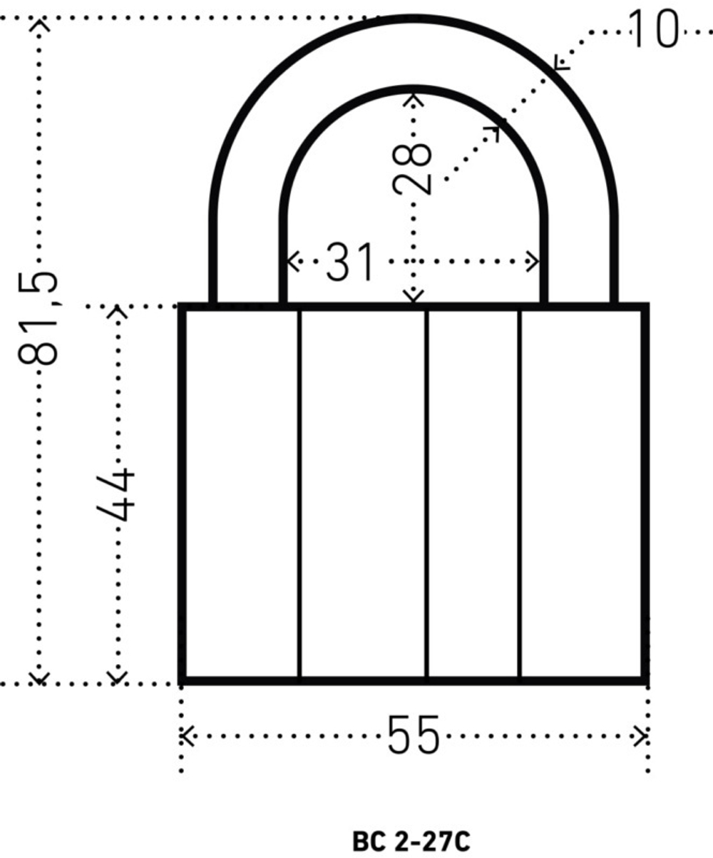 Замок навесной Аллюр ВС2-27х5 (AL-760x5) МАСТЕР КЛЮЧ компл. 5шт.