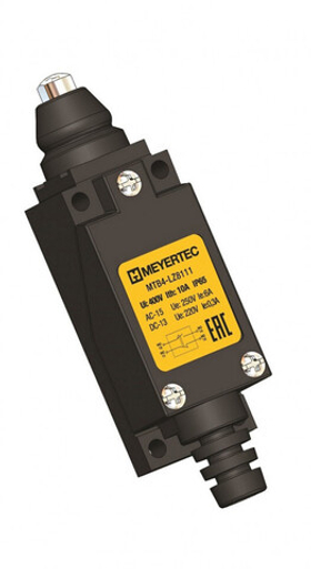 Выключатель концевой, 6 A NO+NC, IP65, кнопка нажимная MTB4-LZ8111 арт. 51733