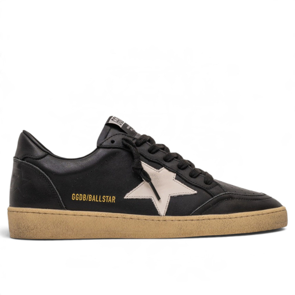 Men's Golden Goose Ball Star in Black with White Star