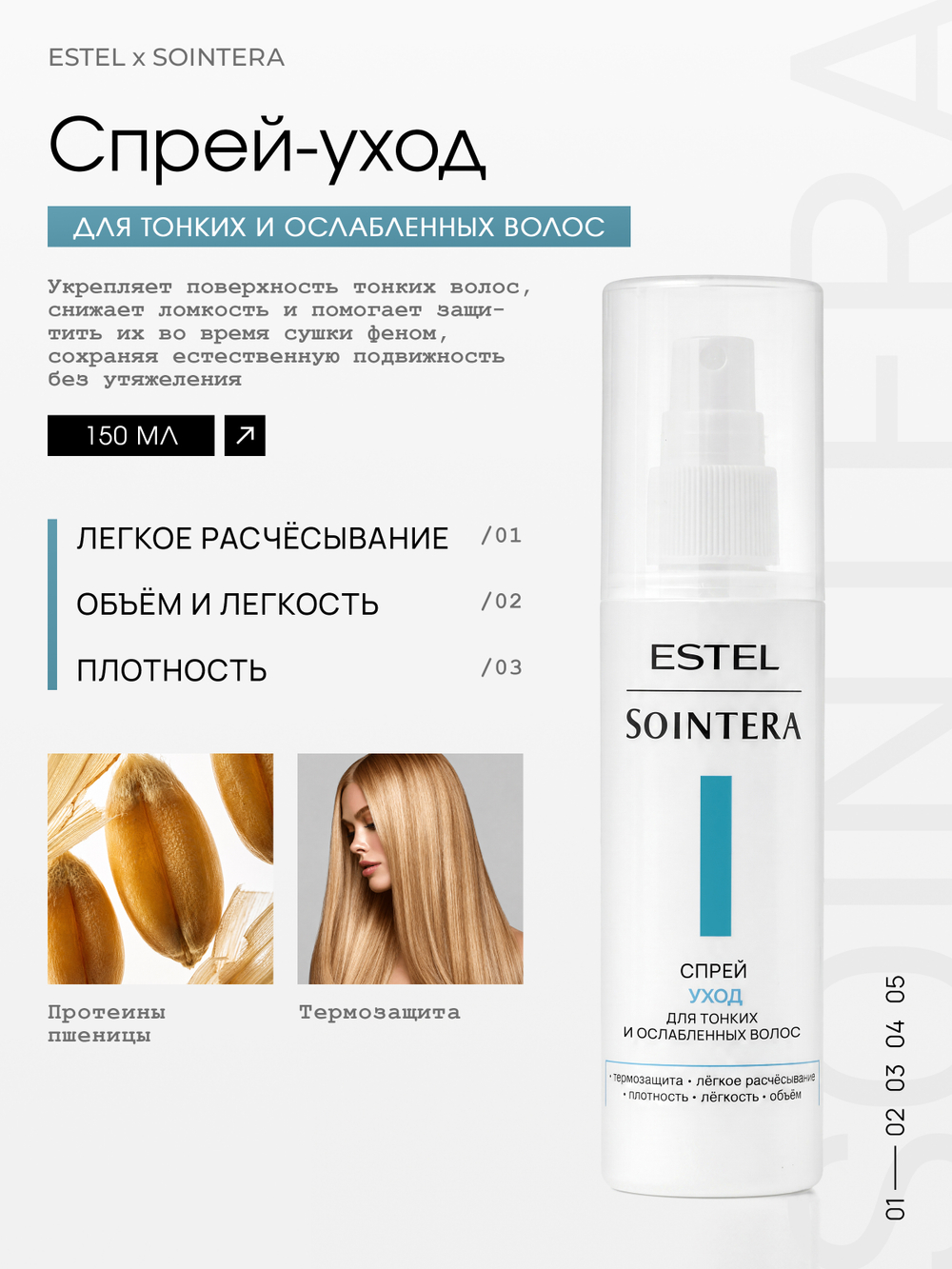 Спрей-уход для тонких и ослабленных волос ESTEL х SOINTERA