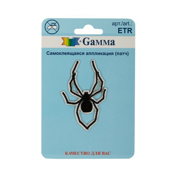 Патч (аппликация самоклеящаяся) №02, 1 шт, 01-222 Паук 3.6х5.3 см, Gamma ETR