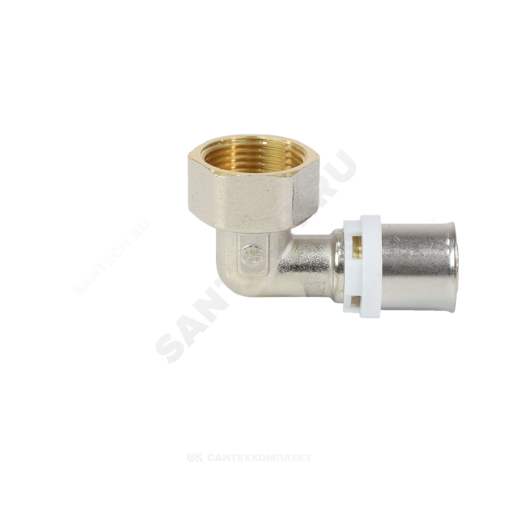 Угольник МП латунь никель пресс Дн 20х3/4"х90гр ВР ГОСТ 32415-2013 8007 Aquasfera 8007-04