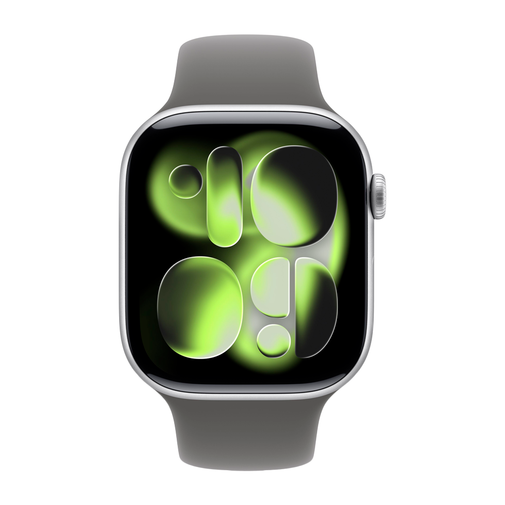 Умные часы Apple Watch Series 11 GPS, 46mm, Silver Aluminium Case with Stone Gray Sport Band, M/L