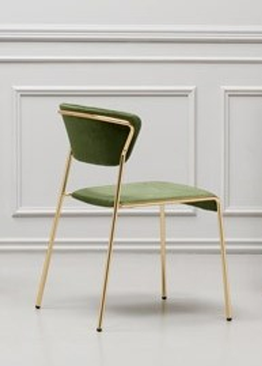 Стул с обивкой Scab Design Lisa, сатинированная латунь, зеленый