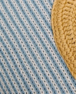 ZARA HOME ДЕТСКАЯ ПОДУШКА С ВЫШИВКОЙ В ВИДЕ БУКВЫ "U", СИНИЙ
