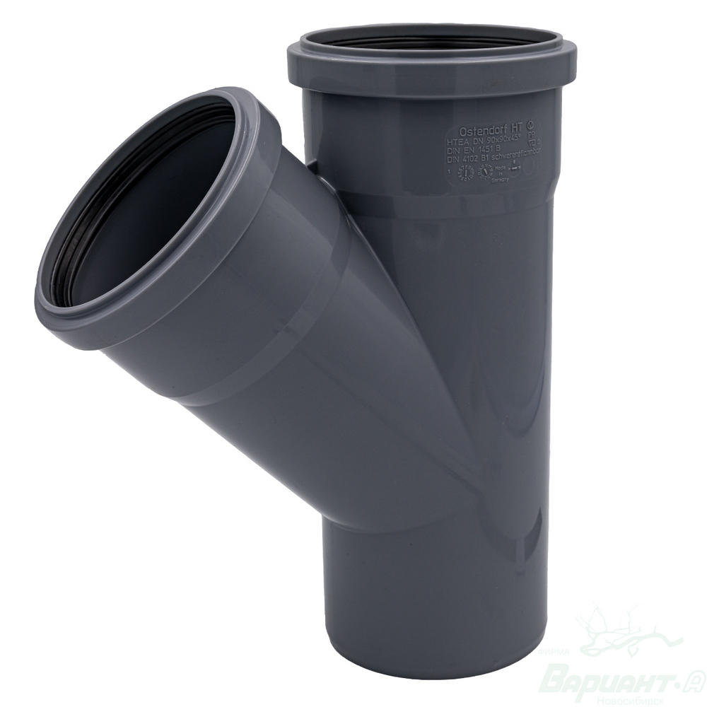 Тройник для внутренней канализации Lammin d50х50мм/45°