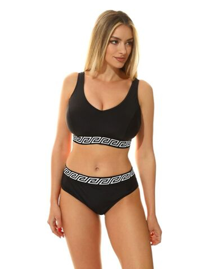 Раздельный купальник в спортивном стиле Ortygia (Размер: C/XXL) (Цвет: черный)