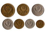 Годовой набор монет СССР 1957 год - 1, 2, 3, 5, 10, 15, 20 копеек - 7 монет