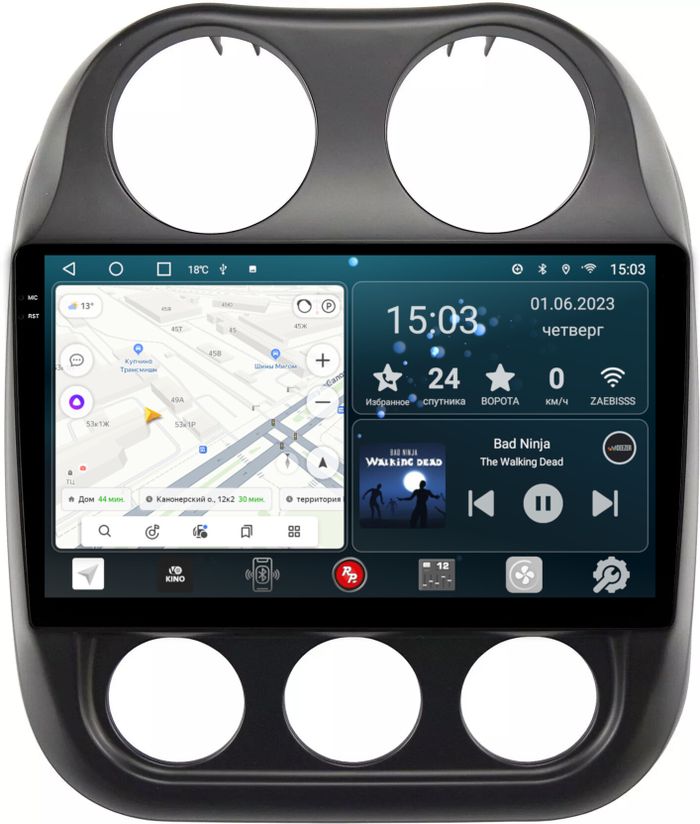 Магнитола для Jeep Compass 2011-2015 - RedPower 316 Android 10, Быстрая, QLED+2K, CarPlay, SIM-слот