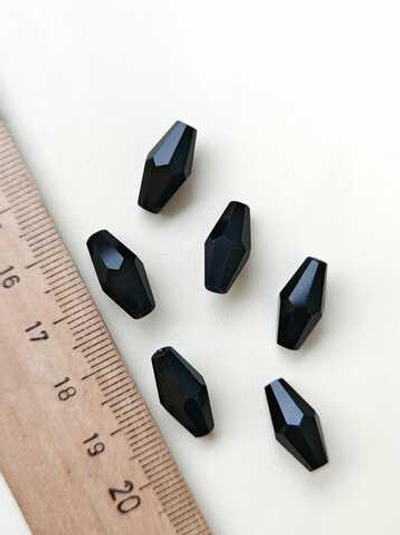 бк15-ч Бусина биконус 15*8мм, черный