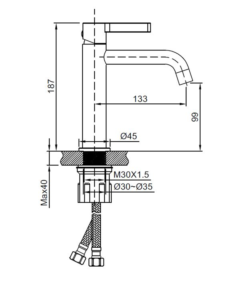 Смеситель для раковины Vincea Вилла (Villa) VBF-1VL1MB однорычажный, черный