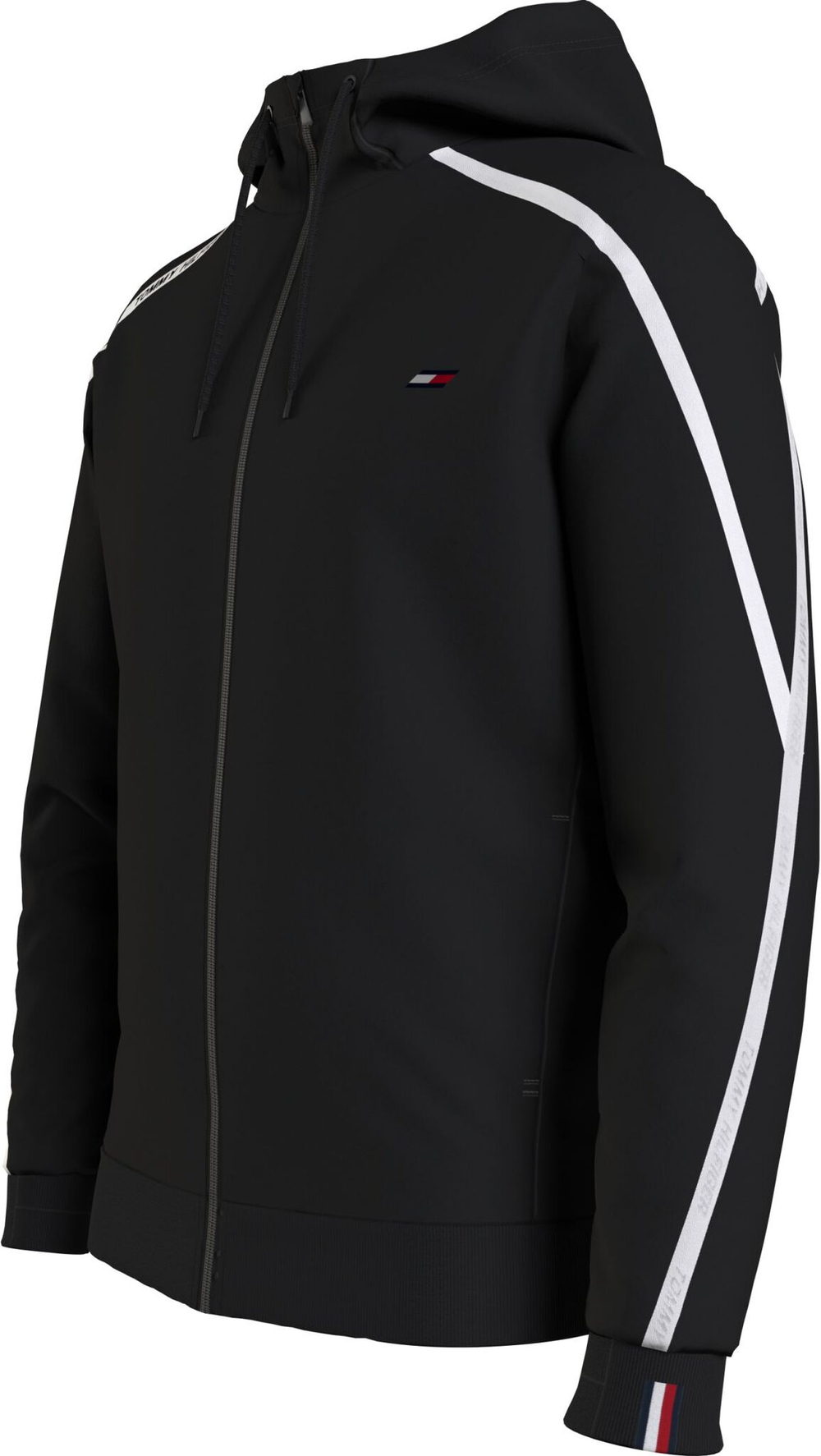 Мужская теннисная кофта Tommy Hilfiger Trim Full Zip Hoody - black