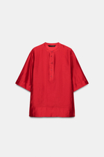 СТРУЯЩАЯСЯ БЛУЗА С КОРОТКИМИ РУКАВАМИ — ZW COLLECTION — ZARA