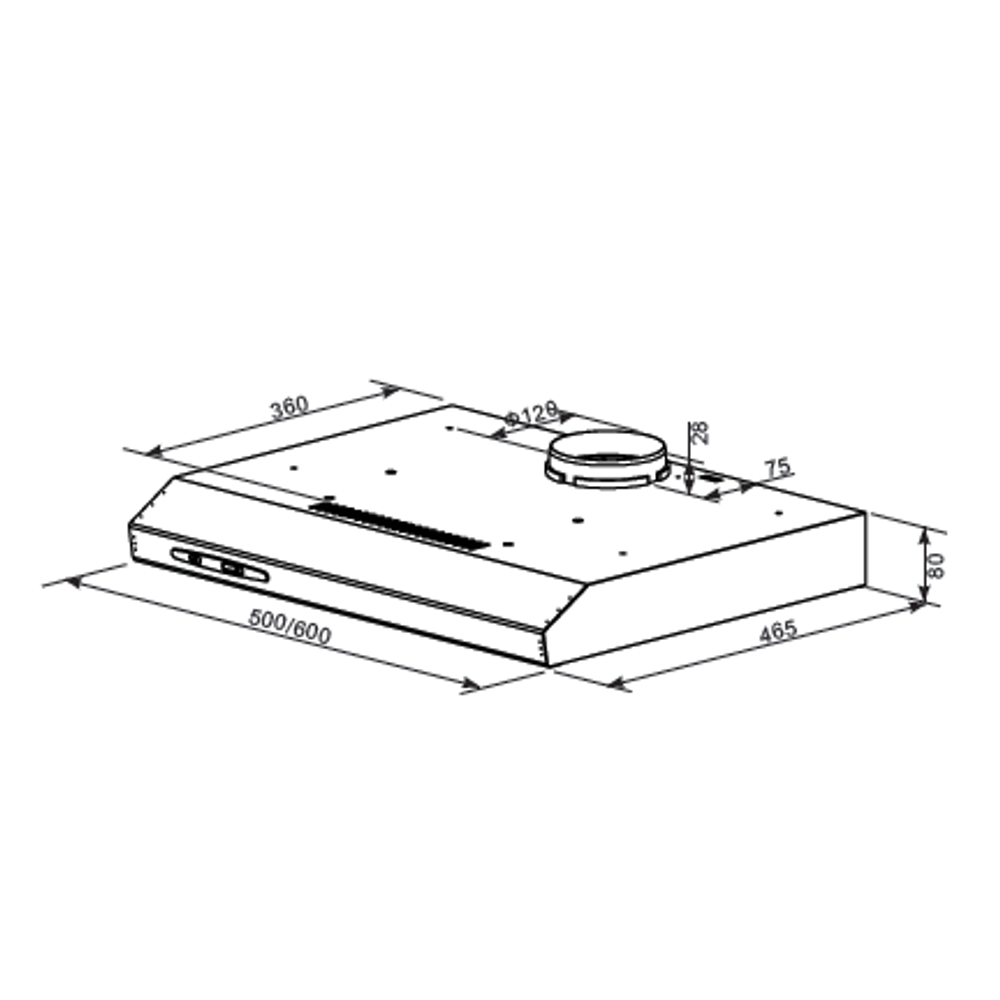 Кухонная вытяжка HOMSair HORIZONTAL 60 черный фото 2
