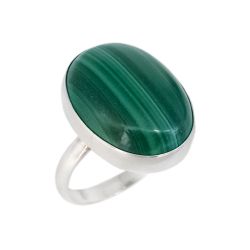 Кольцо - Малахит, Серебро 925 проба, 16 размер