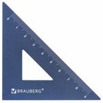 Набор чертежный металлический BRAUBERG (линейка 15 см, 2 треугольника, транспортир), 210816