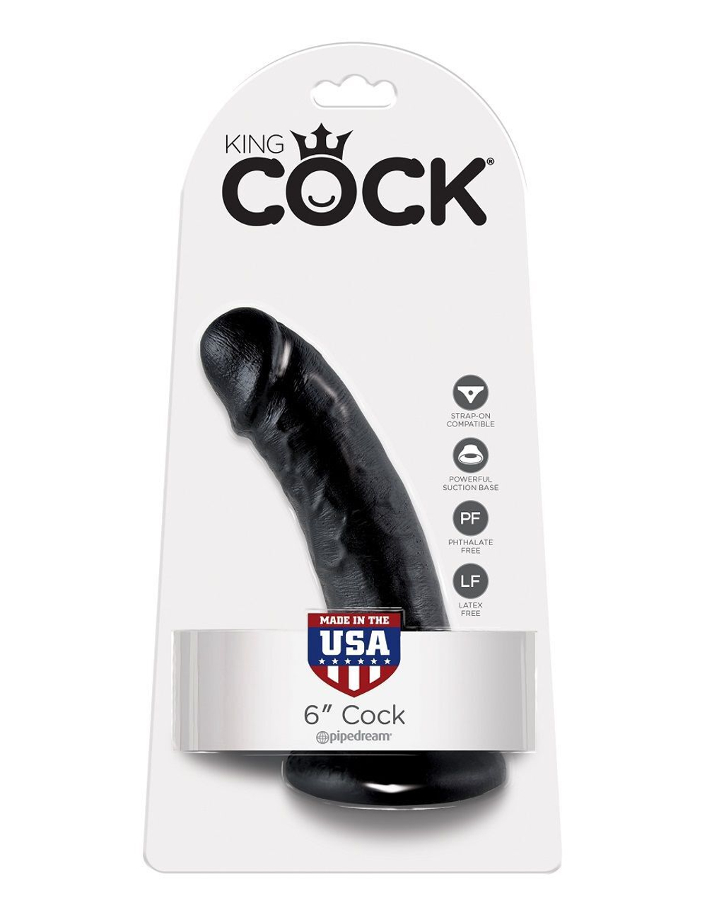 Чёрный фаллоимитатор с присоской 6 Cock - 15,2 см. (Цвет: черный)