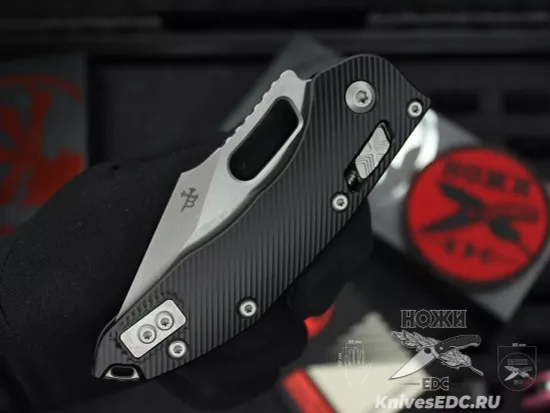 Microtech Stitch Ram-Lok S/E - нож складной, черн. алюм. рук-ть, стоунвош клинок