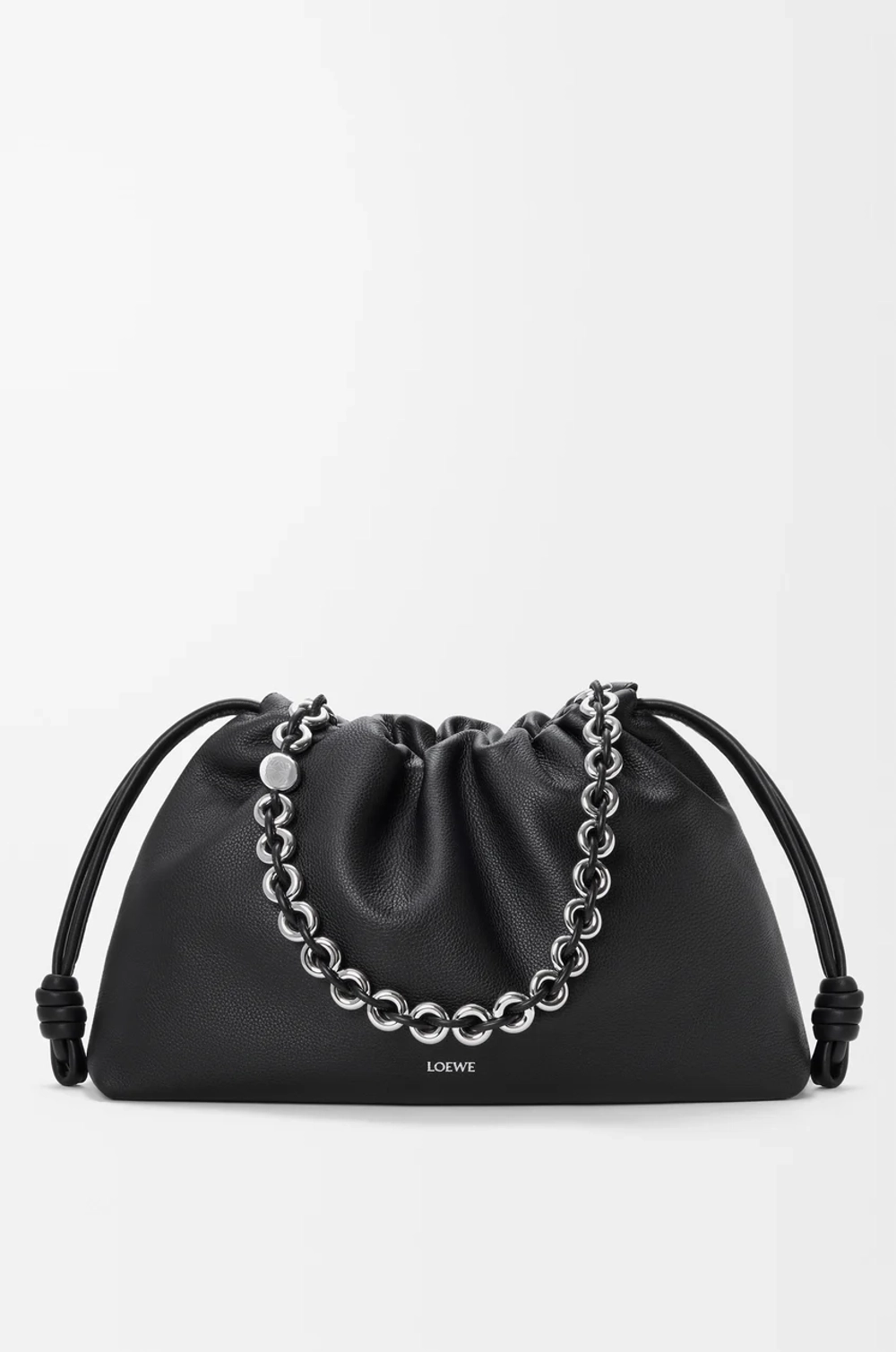 Loewe Большая сумка Flamenco из зернистой телячьей кожи, черный