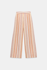 ШИРОКИЕ БРЮКИ ИЗ ЛЬНА В ПОЛОСКУ — ZARA