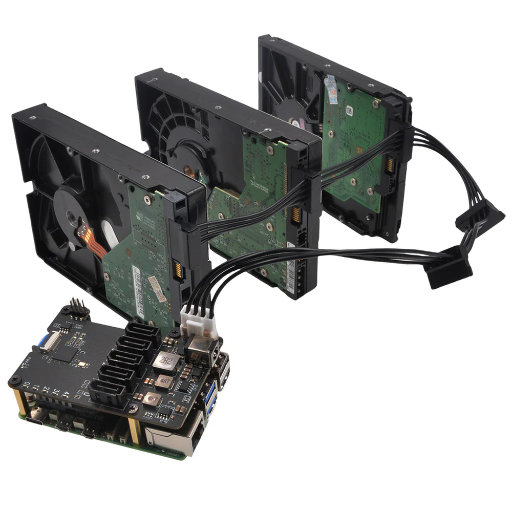 Адаптер x1009 для Raspberry pi 5 c Pcie на 5*SATA разъем