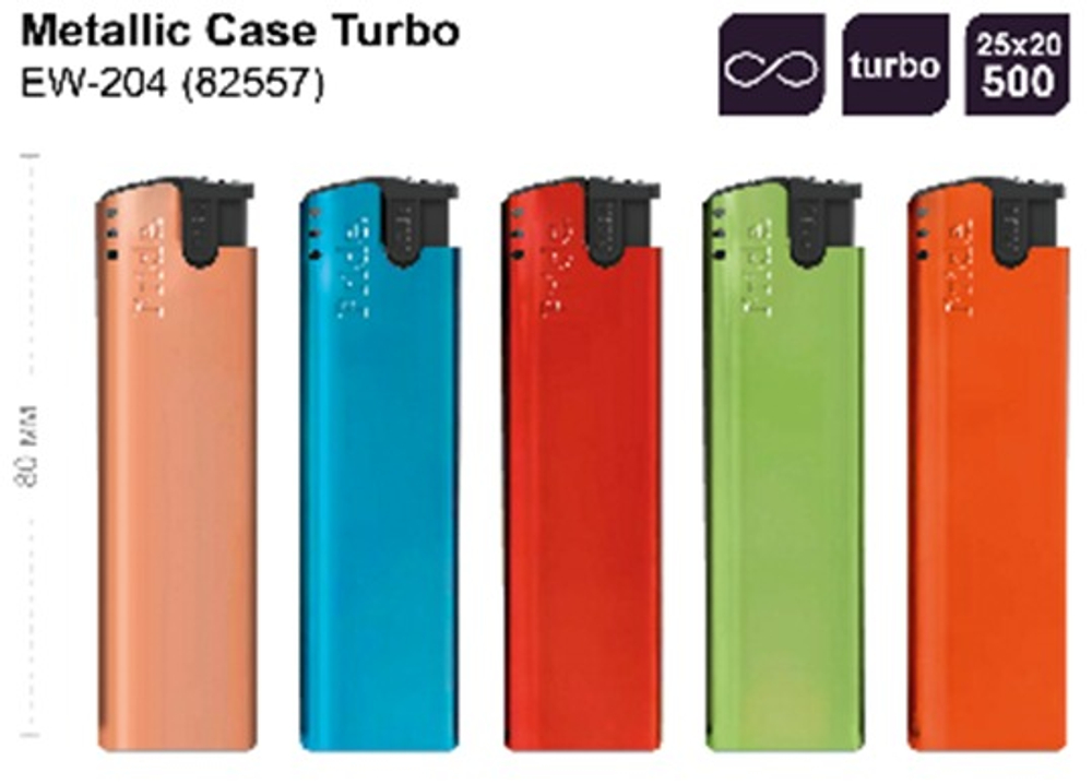 Зажигалка "Pride" ЕW-204  Metallic Case Turbo  25шт * 20бл (82557)