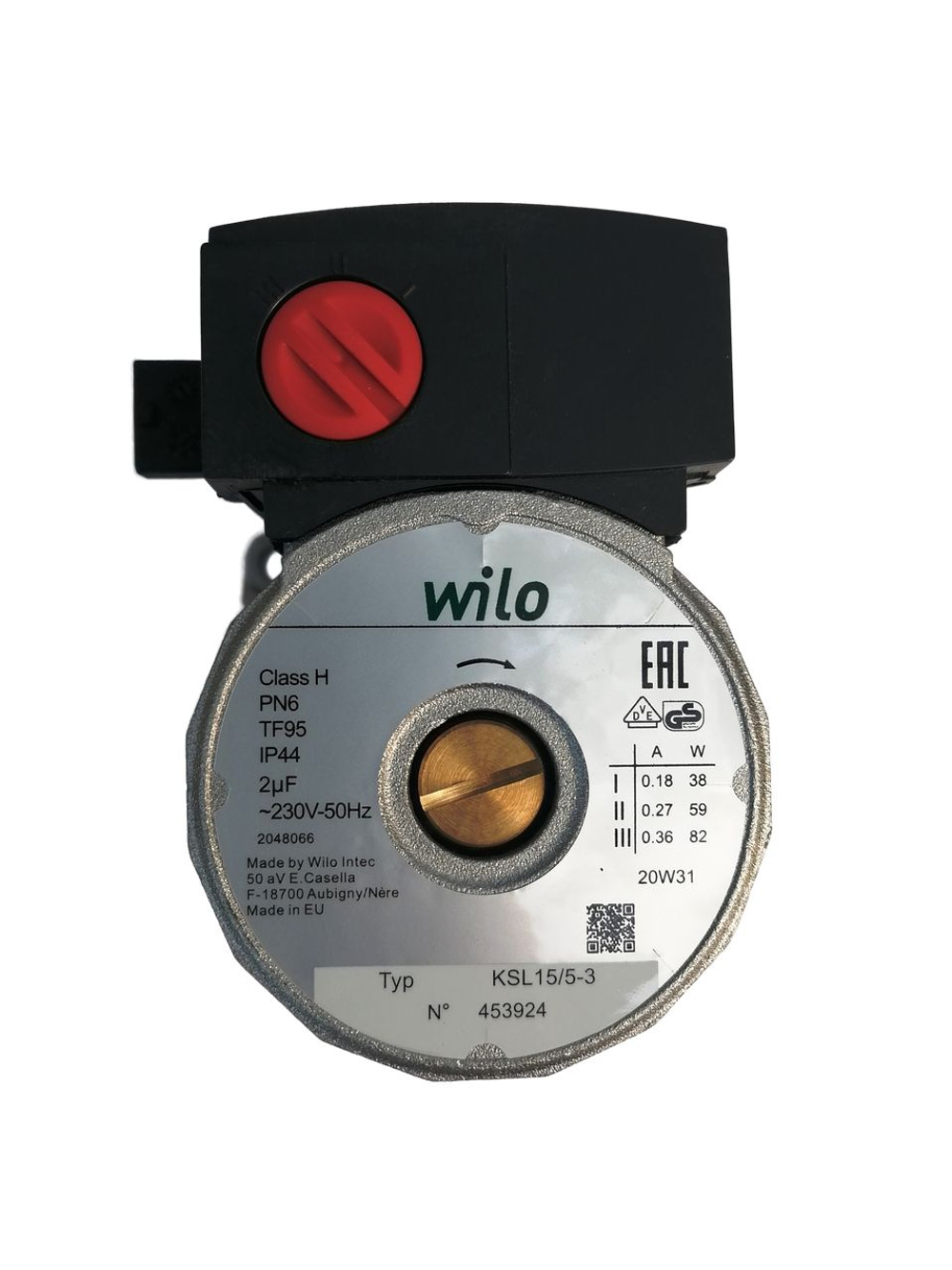 Двигатель циркуляционного насоса Wilo KSL 15/5-3C (без гидрогруппы) для котлов Ariston, Vaillant, Ferroli, Fondital, Viessmann, Protherm (замена арт. 4527473, 4518537)