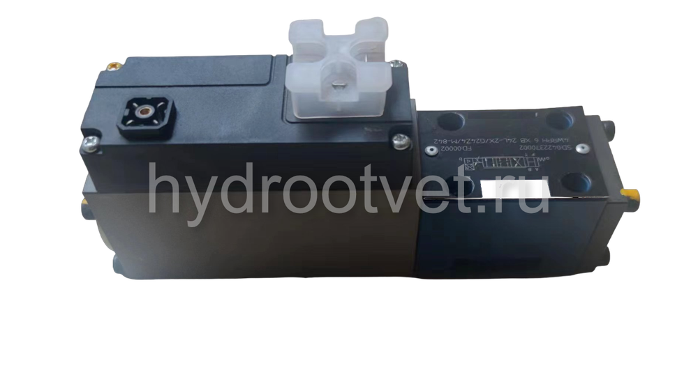 4WRPH6C3B02L–2X/G24Z4/M - Сервораспределитель Ду6 с обратной связью по положению золотника без усилителя, номинальный расход 2 л/мин, характеристика L - линейная, схема C3