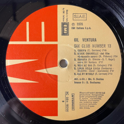 Винтажная виниловая пластинка LP Gil Ventura Джил Вентура, Sax Club Number 13 (Италия 1976)
