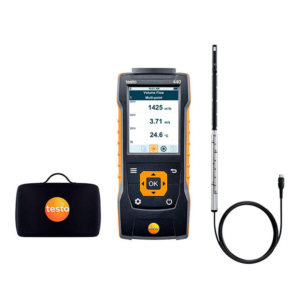 Testo 440. Комплект с зондом с обогреваемой струной и кейсом