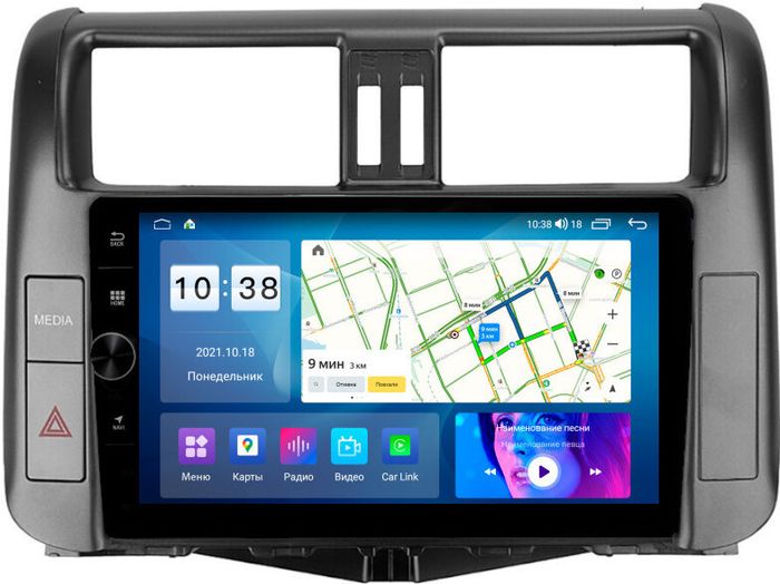 Магнитола для Toyota Land Cruiser Prado 150 2009-2013 (взамен 7" навигации) - Parafar PF065LUX4FHDAV на Android 13, CarPlay, 4G SIM-слот