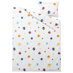 IKEA AFTONSPARV  (ИКЕА АФТОНСПАРВ)  -  Пододеяльник и наволочка - космос/разноцветный 150x200/50x60 см