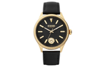 VERSUS Wrist Watch Quartz Movement Leather Strap Black Dial Men"s Watches
