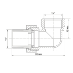 Переходник со сгоном 1 1/4'' угловой VRT®