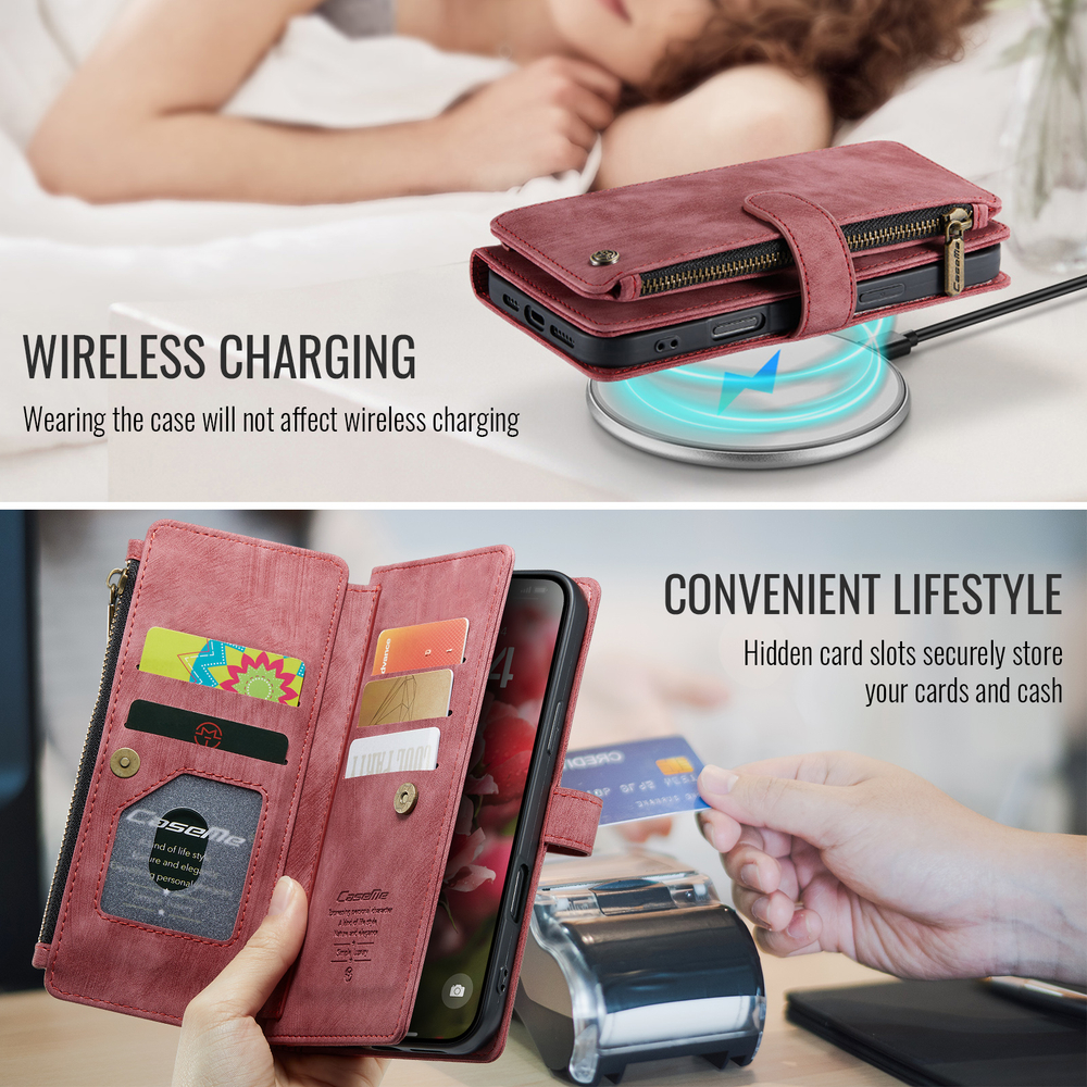 Многофункциональный чехол-кошелек CaseMe 3 in 1 Matte Wallet для iPhone 17