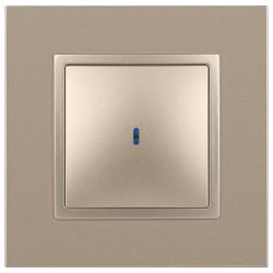 Выключатель ЭРА Elegance 14-1102-04 с подсветкой 10АХ-250В IP20 шампань | Эра Elegance