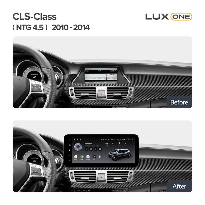 Магнитола для Mercedes-Benz CLS-класс (C219) 2012-2014 NTG 4.5 - Teyes LUX ONE монитор 12.3", Android 10, Быстрая, CarPlay, 4G SIM-слот