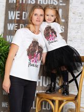 Футболка с принтом "Princesses" шатенки (Family look)