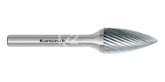 Борфреза твердосплавная Karnasch форма G, 3х10х3х38 мм, насечка HP-2, без покрытия, арт. 11.3060-012