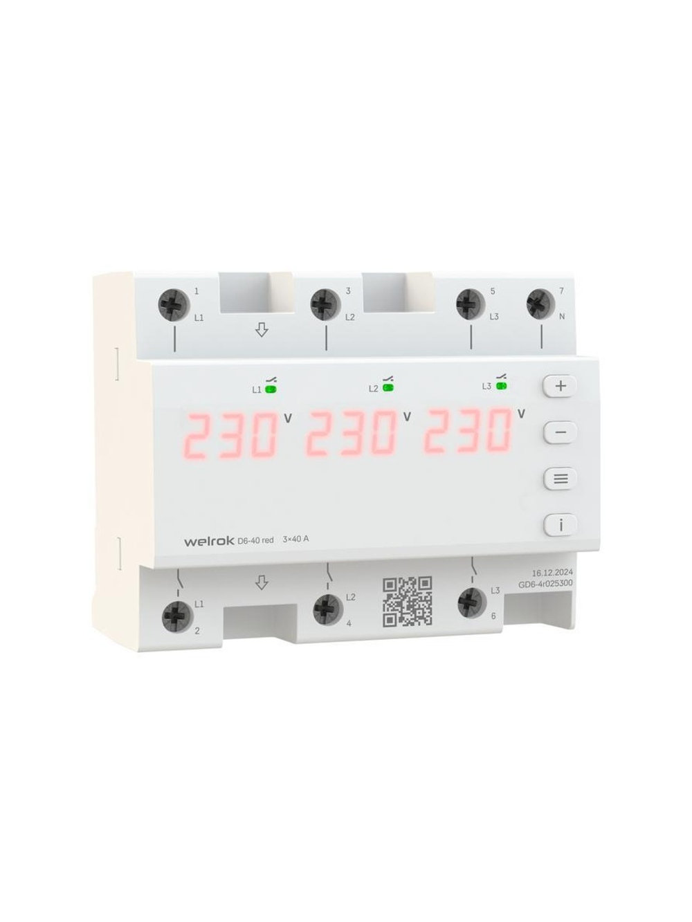 Реле напряжения D6-40 red Welrok 4660251140397